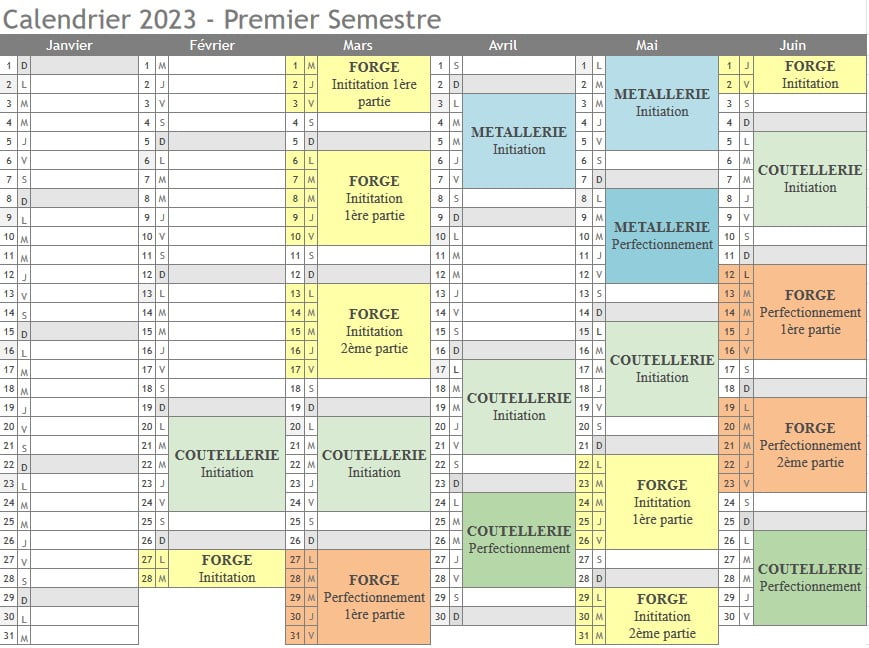 2023 - planning stages semestre 1