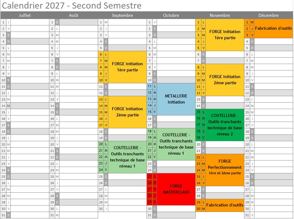 2027 - planning 2ème semestre 2027 - planning 2ème semestre